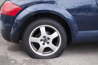 car with a puncture