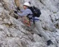 Climber on rocks