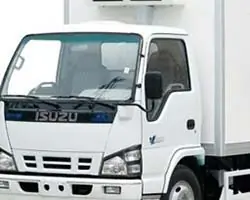 Front view of a white truck