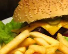 burger and chips