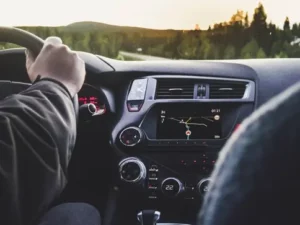 Behind the wheel of a Hired Car