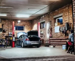 Car in a garage covered by car hire excess insurance