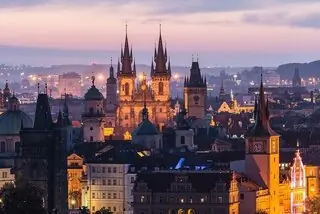 prague evening city skyline