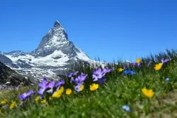 an alpine mountain where you can take a hire car picked up from an airport in Austria or Germany