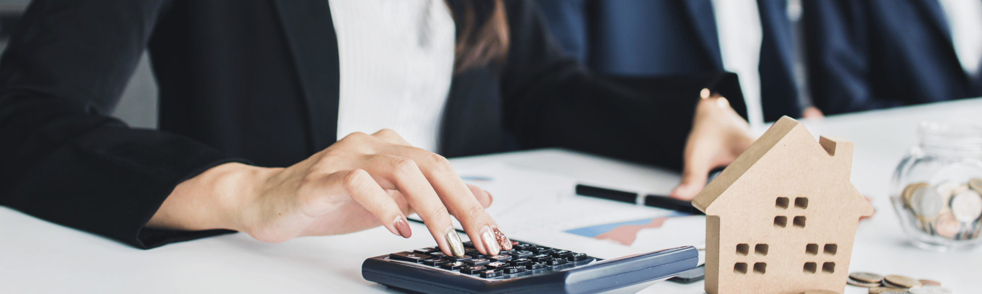 woman using calculator